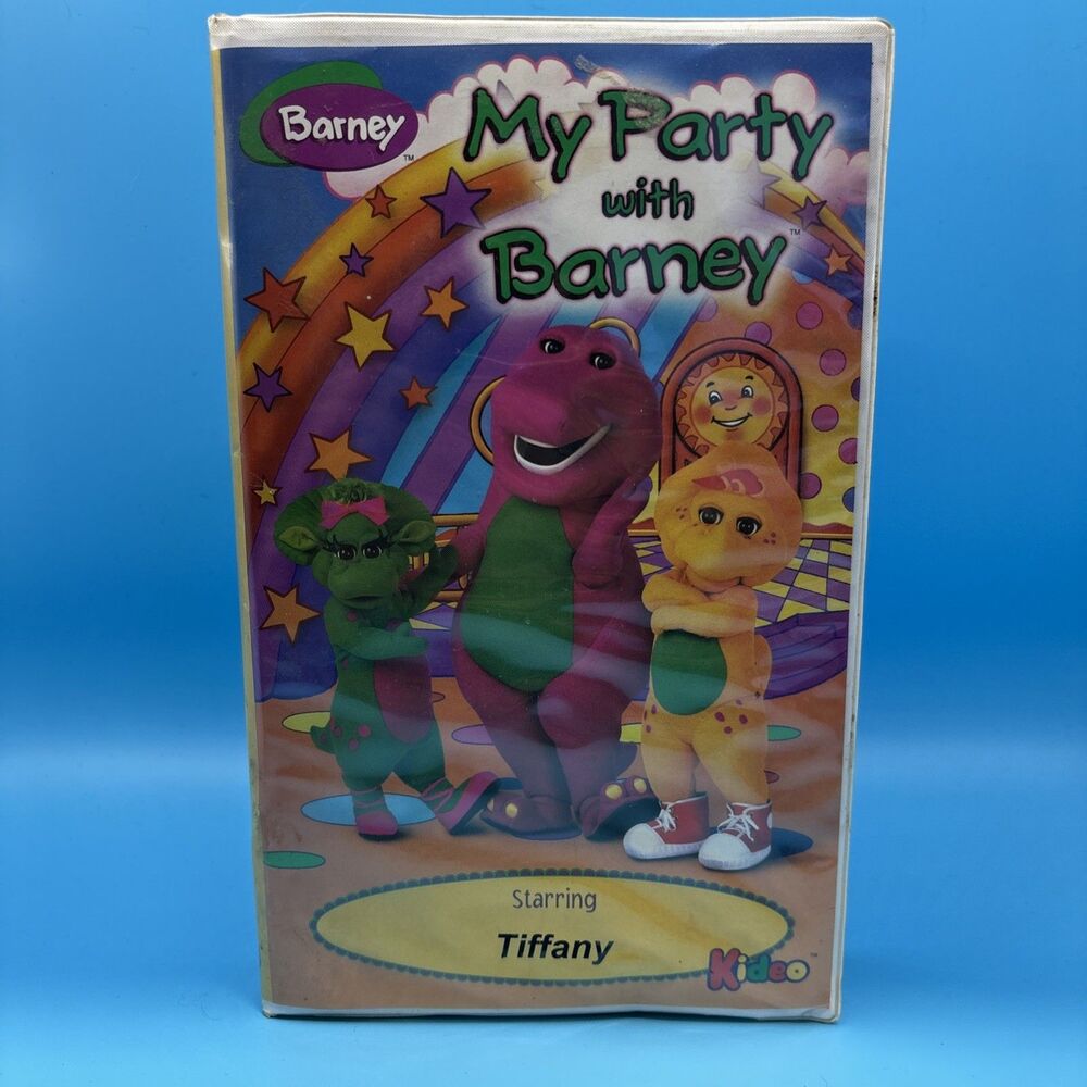 My Party With Barney (1998 VHS) Starring Tiffany - Rare Kideo Personalized Tape